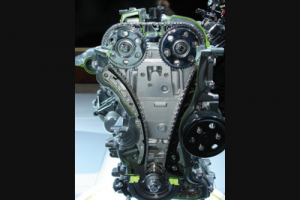 Replacement timing chain on an engine