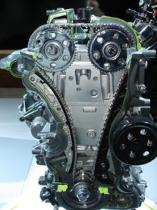Replacement timing chain on an engine